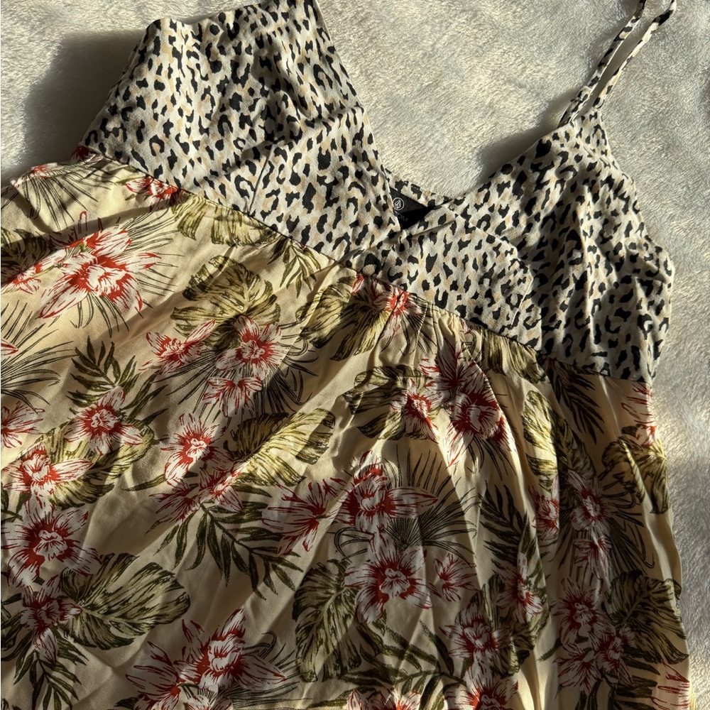 Volcom Leopard and Floral Print Dress